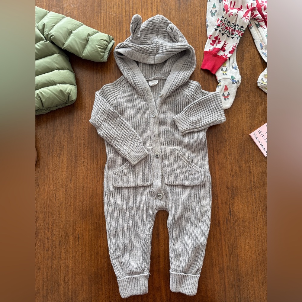 VGUC Jamie Kay Bear Knit Jumpsuit (100% Cotton)